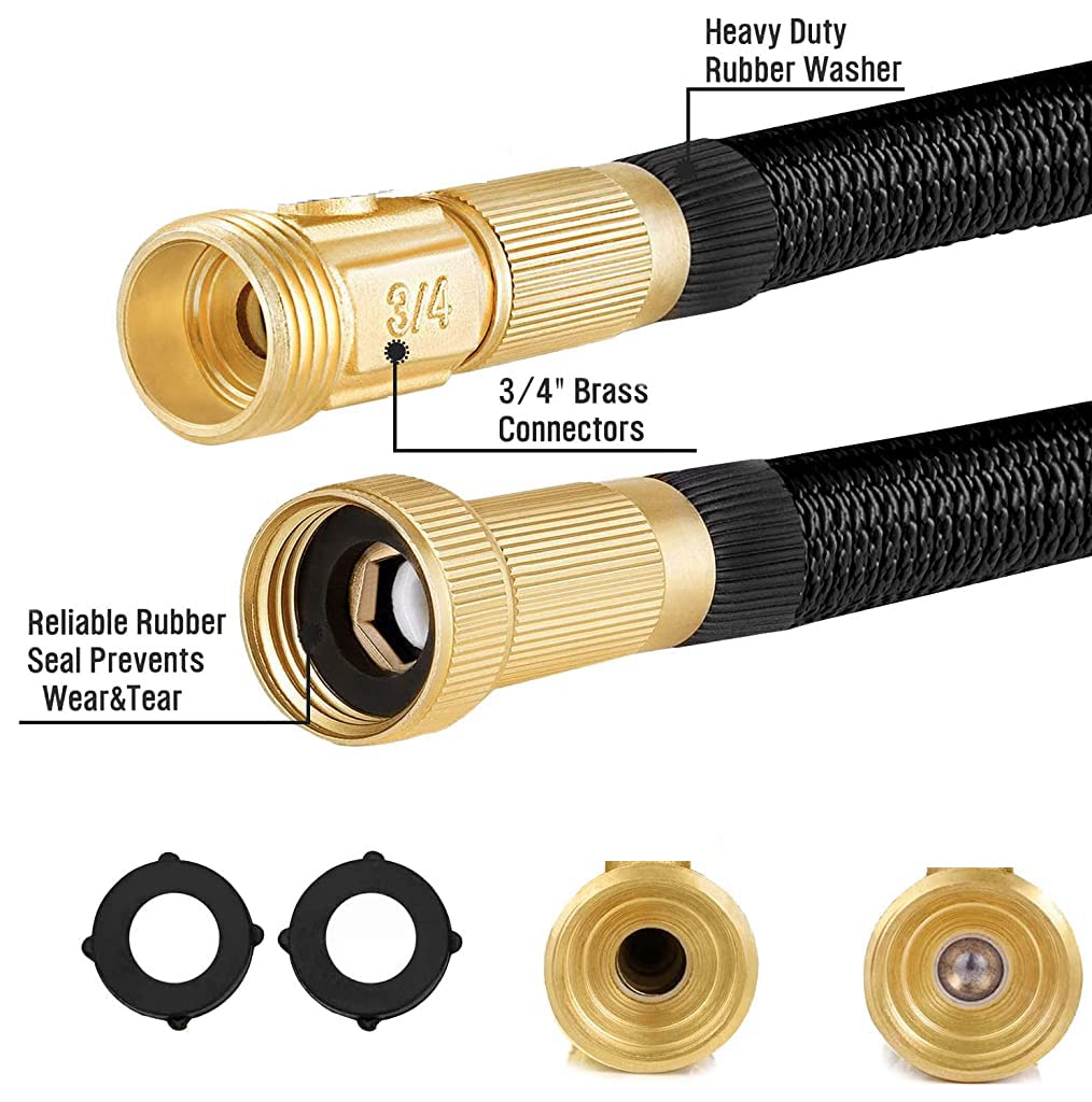HASTHIP 15m/50ft Garden Hose with Heavy Duty Spray Nozzle, Expandable Garden Hose with 8 Function Nozzle, 3/4 HASTHIP 15m/50ft Garden Hose with Heavy Duty Spray Nozzle, Expandable Garden Hose with 8 Function Nozzle, 3/4